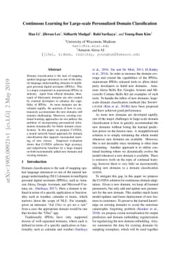 Continuous Learning for Large-scale Personalized Domain Classification