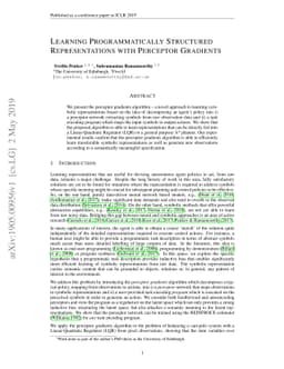 Learning Programmatically Structured Representations with Perceptor
  Gradients