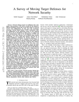 A Survey of Moving Target Defenses for Network Security