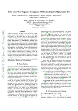 Semi-supervised Sequence-to-sequence ASR using Unpaired Speech and Text