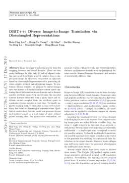 DRIT++: Diverse Image-to-Image Translation via Disentangled
  Representations