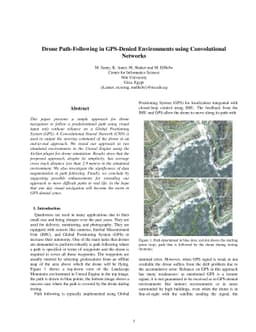 Drone Path-Following in GPS-Denied Environments using Convolutional
  Networks