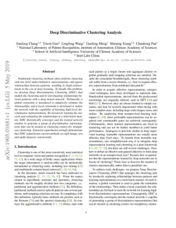 Deep Discriminative Clustering Analysis