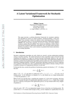 A Latent Variational Framework for Stochastic Optimization