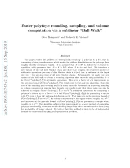 Faster polytope rounding, sampling, and volume computation via a
  sublinear "Ball Walk"