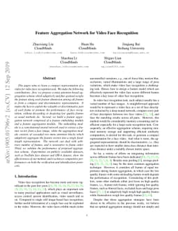 Feature Aggregation Network for Video Face Recognition