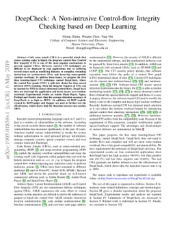 DeepCheck: A Non-intrusive Control-flow Integrity Checking based on Deep
  Learning