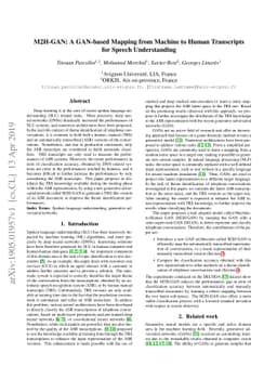 M2H-GAN: A GAN-based Mapping from Machine to Human Transcripts for
  Speech Understanding