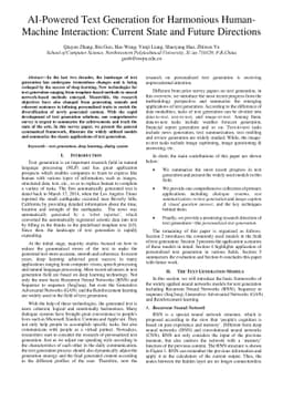 AI-Powered Text Generation for Harmonious Human-Machine Interaction:
  Current State and Future Directions