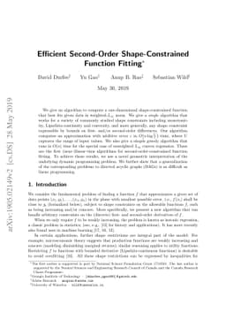 Efficient Second-Order Shape-Constrained Function Fitting