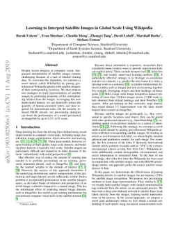 Learning to Interpret Satellite Images in Global Scale Using Wikipedia