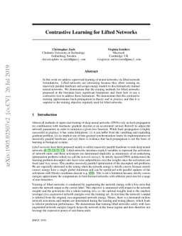 Contrastive Learning for Lifted Networks