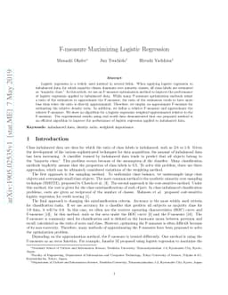 F-measure Maximizing Logistic Regression