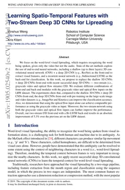 Learning Spatio-Temporal Features with Two-Stream Deep 3D CNNs for
  Lipreading