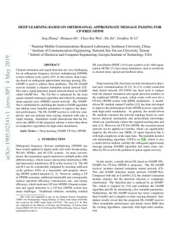 Deep Learning Based on Orthogonal Approximate Message Passing for
  CP-Free OFDM