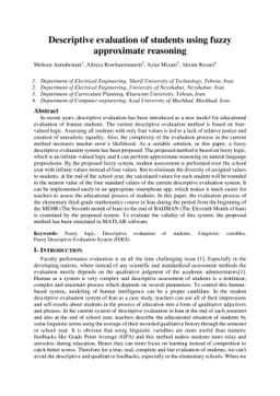 Descriptive evaluation of students using fuzzy approximate reasoning