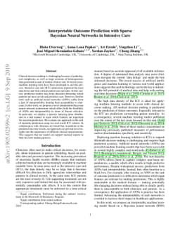 Interpretable Outcome Prediction with Sparse Bayesian Neural Networks in
  Intensive Care