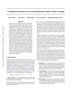 An Empirical Evaluation of Adversarial Robustness under Transfer
  Learning