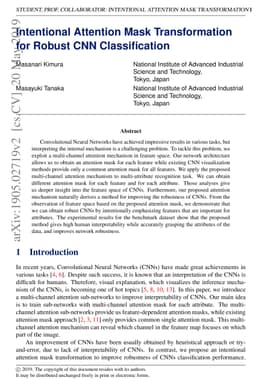 Intentional Attention Mask Transformation for Robust CNN Classification
