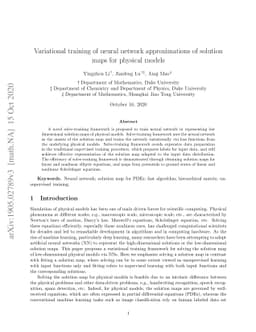 Variational training of neural network approximations of solution maps
  for physical models