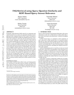 FAQ Retrieval using Query-Question Similarity and BERT-Based
  Query-Answer Relevance
