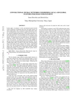 Convolutional Neural Networks Considering Local and Global features for
  Image Enhancement