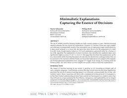 Minimalistic Explanations: Capturing the Essence of Decisions