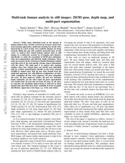 Multi-task human analysis in still images: 2D/3D pose, depth map, and
  multi-part segmentation