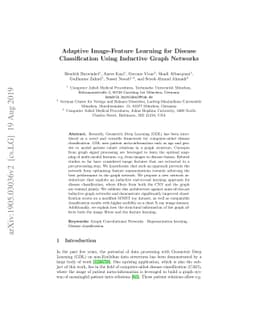 Adaptive Image-Feature Learning for Disease Classification Using
  Inductive Graph Networks