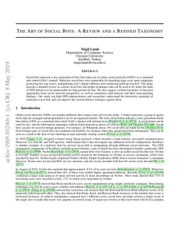 The Art of Social Bots: A Review and a Refined Taxonomy