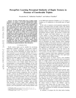 PerceptNet: Learning Perceptual Similarity of Haptic Textures in
  Presence of Unorderable Triplets