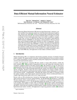 Data-Efficient Mutual Information Neural Estimator