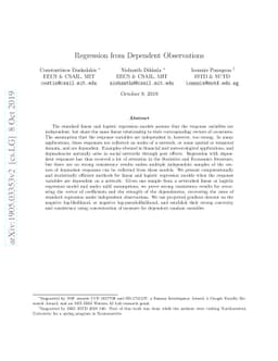 Regression from Dependent Observations