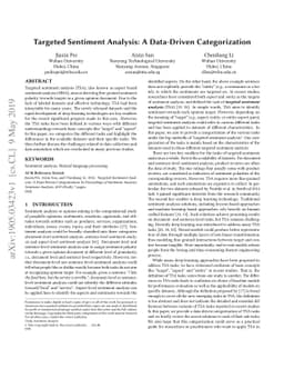 Targeted Sentiment Analysis: A Data-Driven Categorization