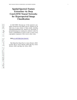 Spatial-Spectral Feature Extraction via Deep ConvLSTM Neural Networks
  for Hyperspectral Image Classification