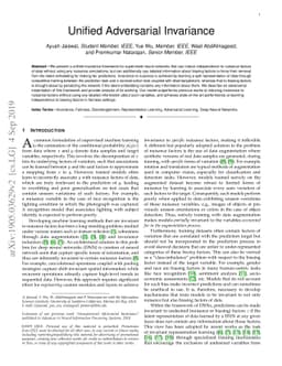 Unified Adversarial Invariance