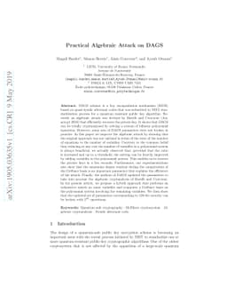 Practical Algebraic Attack on DAGS