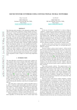 Sound texture synthesis using convolutional neural networks