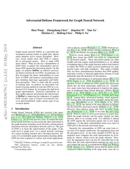 Adversarial Defense Framework for Graph Neural Network