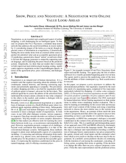 Show, Price and Negotiate: A Negotiator with Online Value Look-Ahead