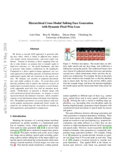 Hierarchical Cross-Modal Talking Face Generationwith Dynamic Pixel-Wise
  Loss