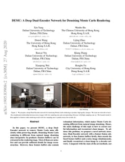 DEMC: A Deep Dual-Encoder Network for Denoising Monte Carlo Rendering