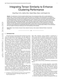 Integrating Tensor Similarity to Enhance Clustering Performance