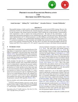 Priority-based Parameter Propagation for Distributed DNN Training