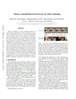 Memory-Attended Recurrent Network for Video Captioning