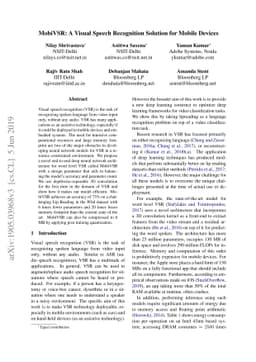 MobiVSR: A Visual Speech Recognition Solution for Mobile Devices