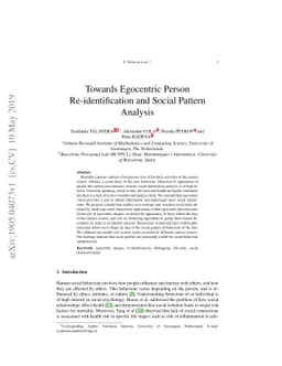 Towards Egocentric Person Re-identification and Social Pattern Analysis