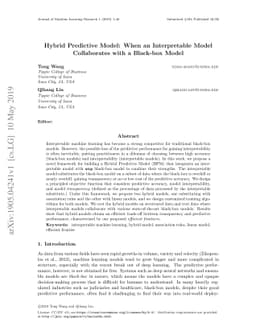 Hybrid Predictive Model: When an Interpretable Model Collaborates with a
  Black-box Model