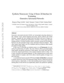 Synthetic-Neuroscore: Using A Neuro-AI Interface for Evaluating
  Generative Adversarial Networks