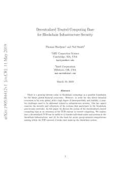 Decentralized Trusted Computing Base for Blockchain Infrastructure
  Security